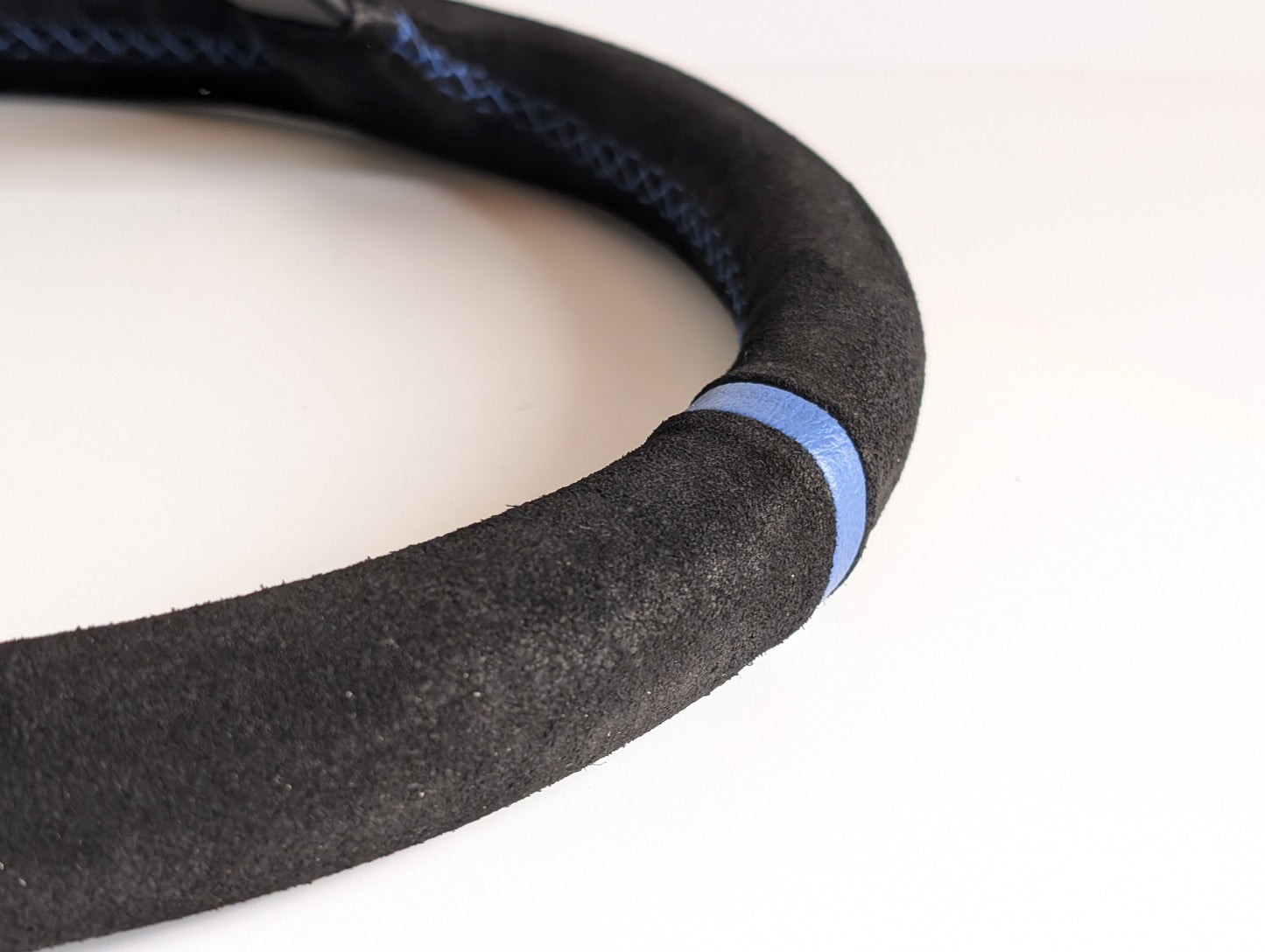 Steering Wheel For VW T5 Transporter Bus Multyvan (2003-2008) -  Blue Alcantara, Suede, Deep Dish, 350 mm