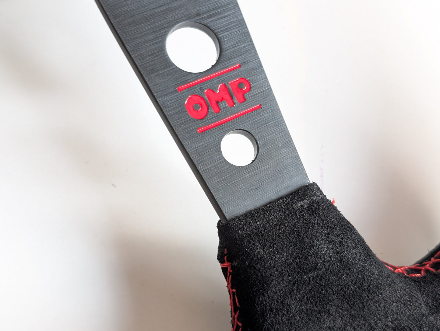 Steering Wheel For Honda Prelude CRX Del Sol Civic Accord (1993-2000) - Red Alcantara Leather, Suede, Deep Dish, 350 mm