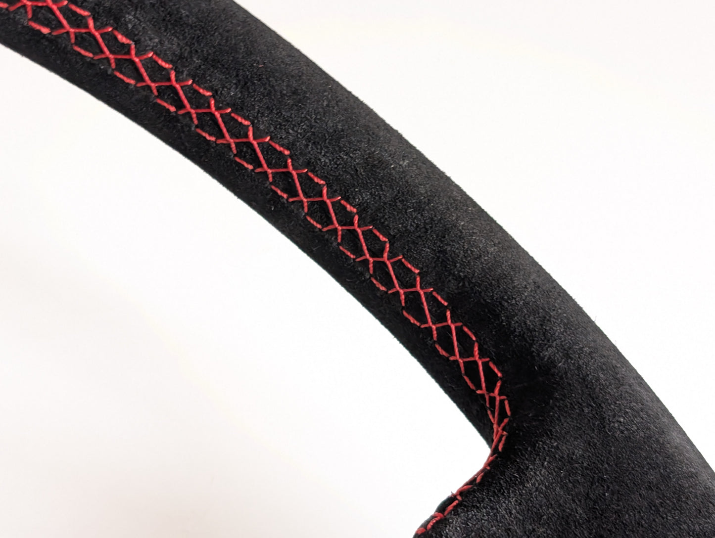 Steering Wheel For Honda Prelude CRX Del Sol Civic Accord (1993-2000) - Red Alcantara Leather, Suede, Deep Dish, 350 mm