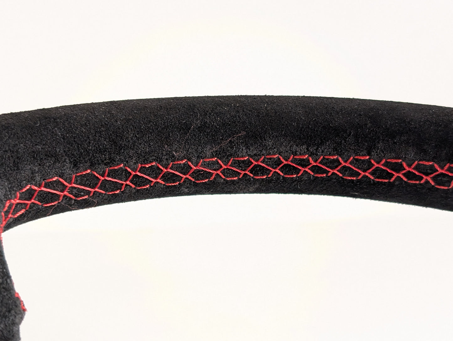 Steering Wheel For Honda Prelude CRX Del Sol Civic Accord (1993-2000) - Red Alcantara Leather, Suede, Deep Dish, 350 mm