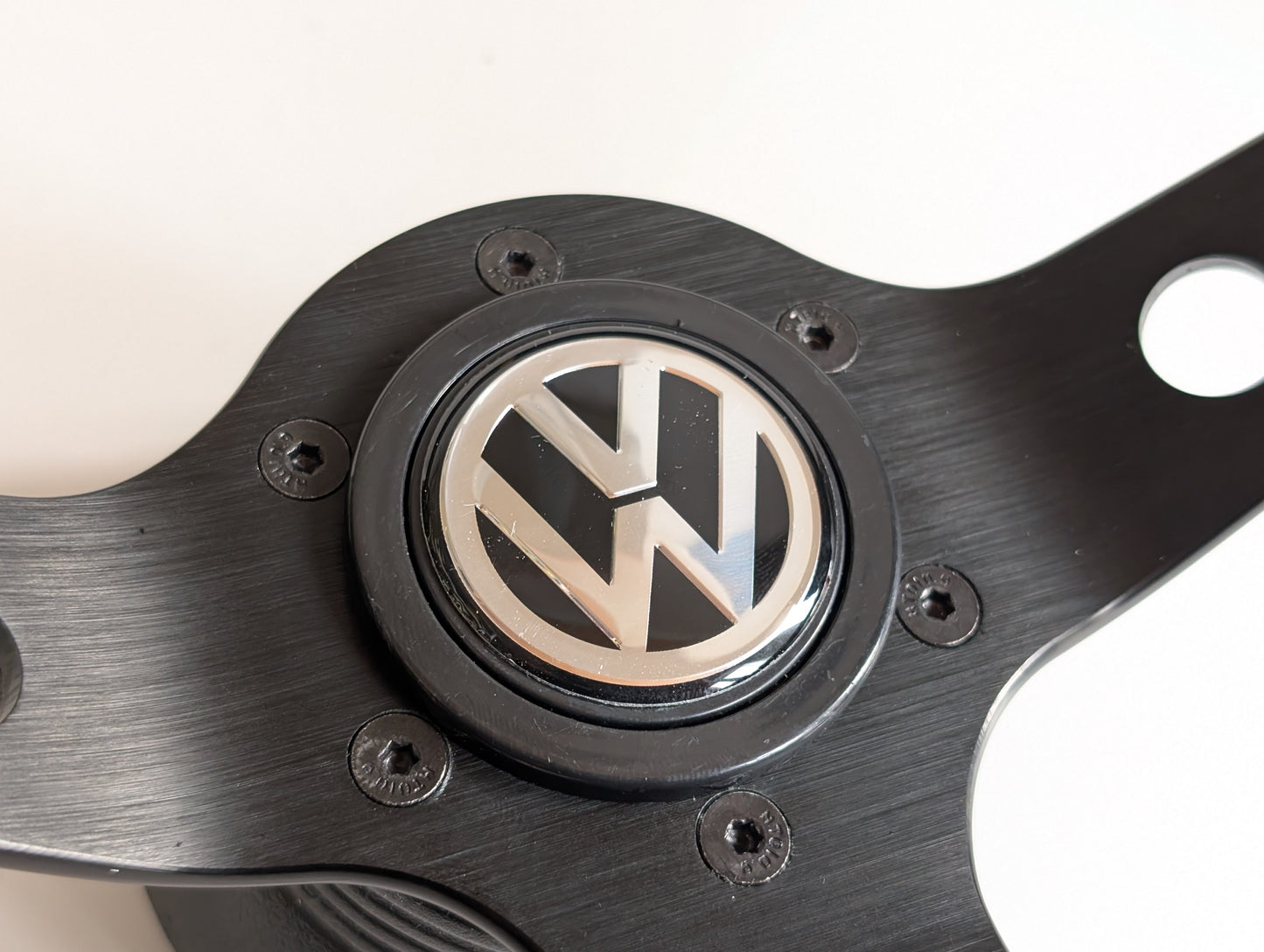 Steering Wheel For VW Golf Mk5 Passat B6 Caddy EOS (2003-2010) - Yellow Alcantara, Suede, Deep Dish, 350 mm
