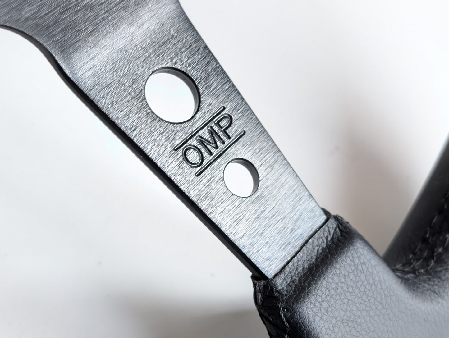 Steering Wheel For VW T4 Bus Multyvan Caravelle - Deep Dish, Black Stitching, Black Spokes with Holes, Sport Vision, 350 mm