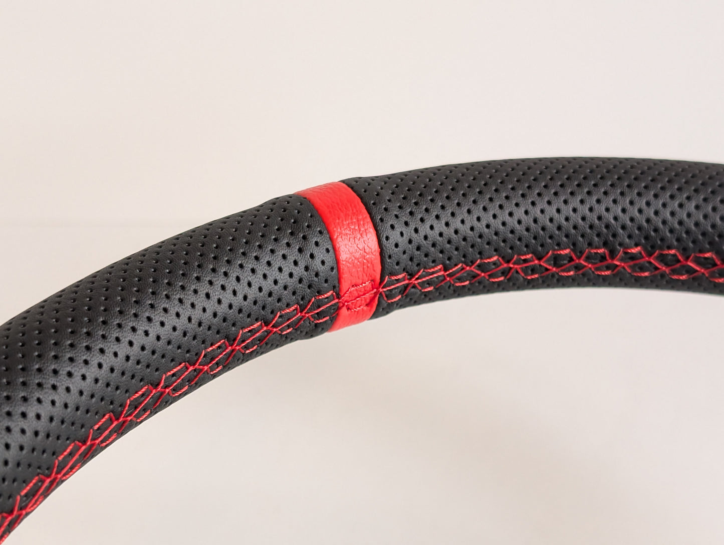 Steering Wheel For VW Golf Jetta Mk2 Mk3 Corrado - Deep Dish, Red Stitching, Black Spokes with Holes, Sport Vision, 350 mm