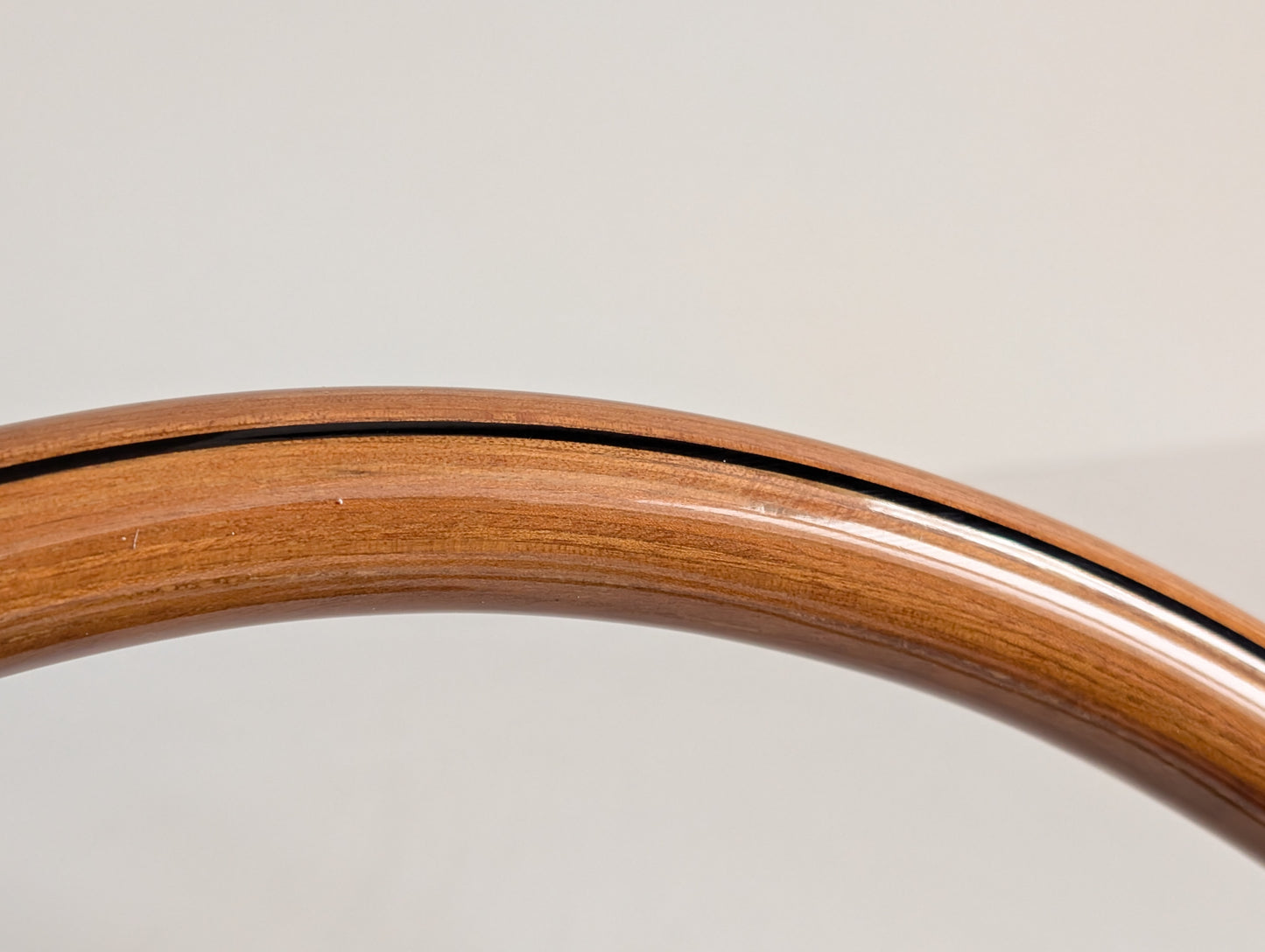 Steering Wheel For BMW - E24 E28 E30 E32 E34 (1986-1992) - Wooden Rim, Black Trim, Black Spokes, Vintage Style, 380mm