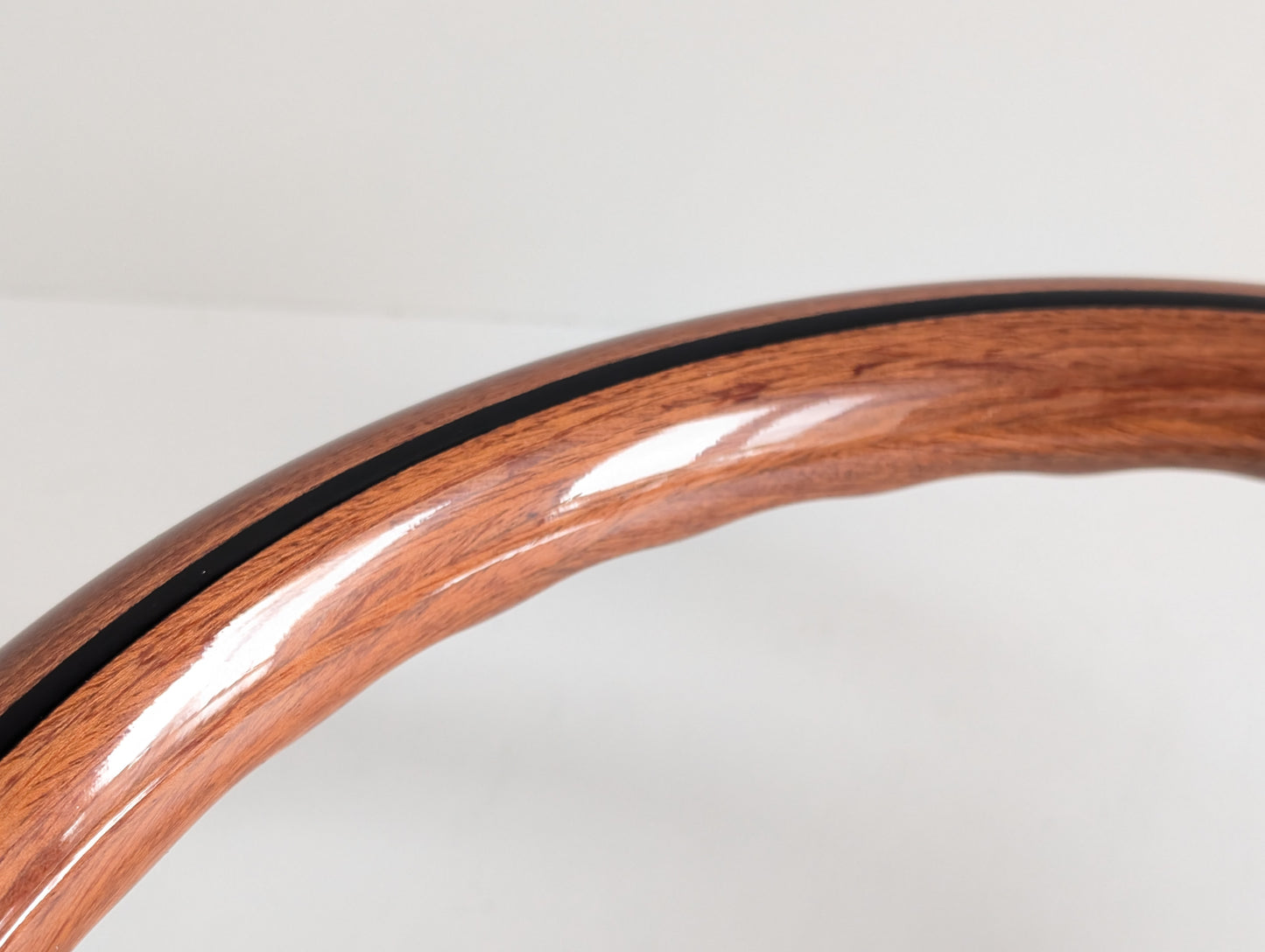 Steering Wheel For Mercedes Benz W114 W115 R107 (1972-1977) - 365mm, OEM By Luisi, Made in Italy, Solid Wood with Black Trim, Chrome Spokes, Premium Quality