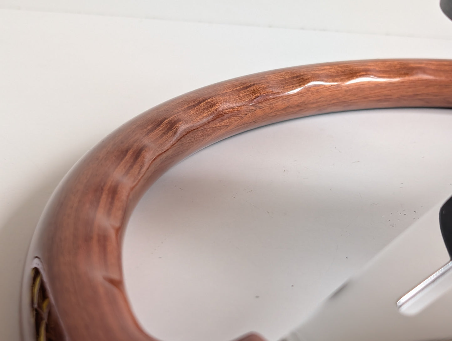 Steering Wheel For Mercedes Benz W114 W115 R107 (1972-1977) - 365mm, OEM By Luisi, Made in Italy, Solid Wood with Black Trim, Chrome Spokes, Premium Quality