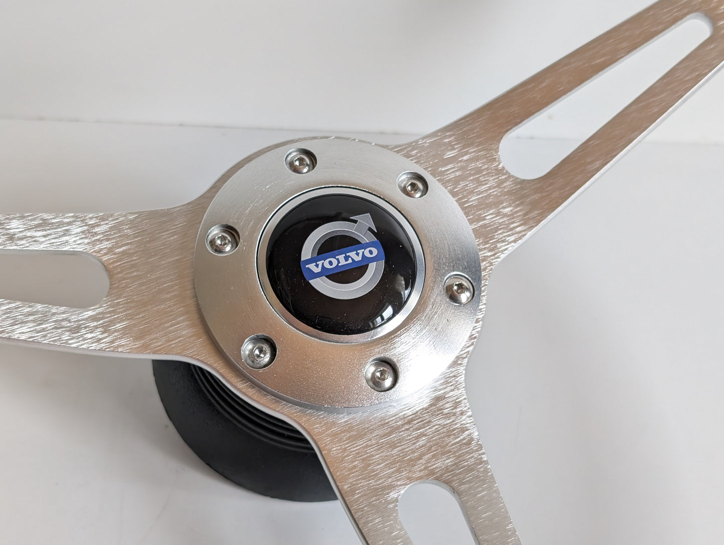 Steering Wheel For Volvo 740 760 780 940 - Light Wood Rim, Classic, Vintage Vision, Silver Spokes, 380 mm
