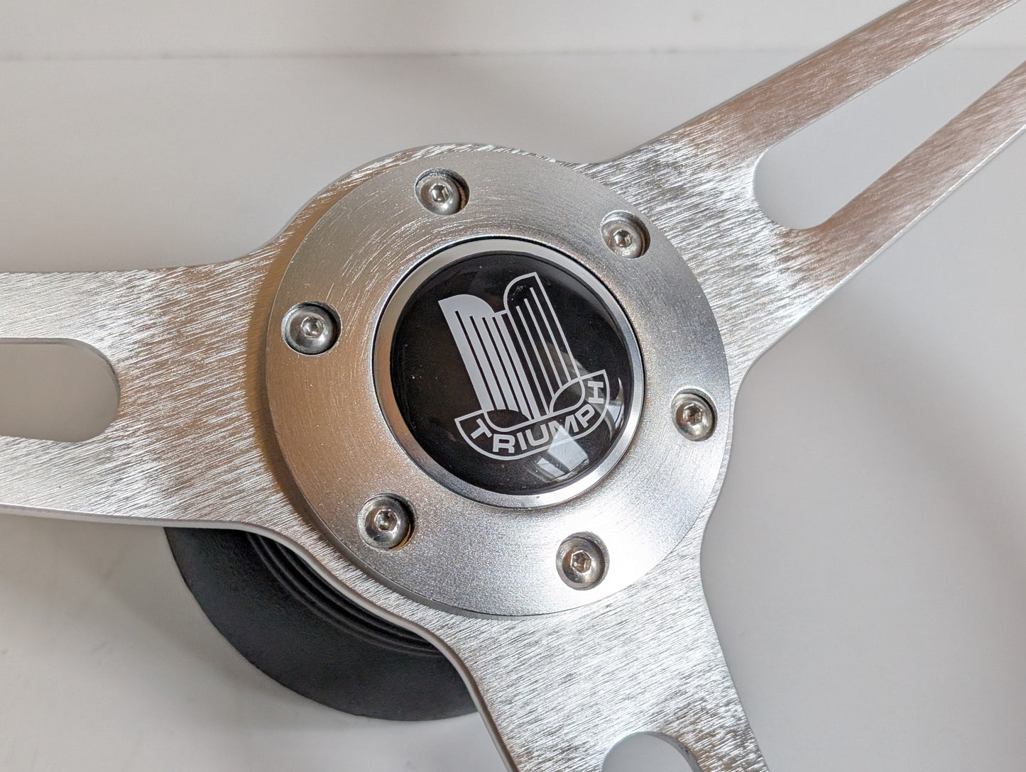 Steering Wheel For TRIUMPH TR4 TR5 TR6 Erald GT6 Spitfire Mk2 Mk3 - Light Wood Rim, Classic, Vintage Vision, Silver Spokes, 380 mm