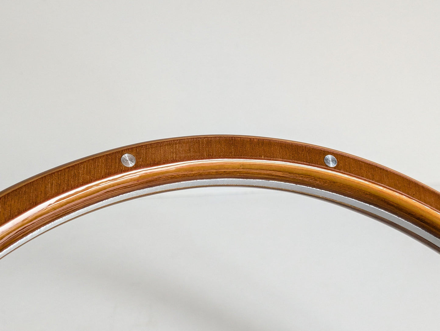 Steering Wheel For VW Bus T4 Transporter Caravelle Multyvan (1995-2000) - Light Wood Rim, Classic, Vintage Vision, Silver Spokes, 380 mm