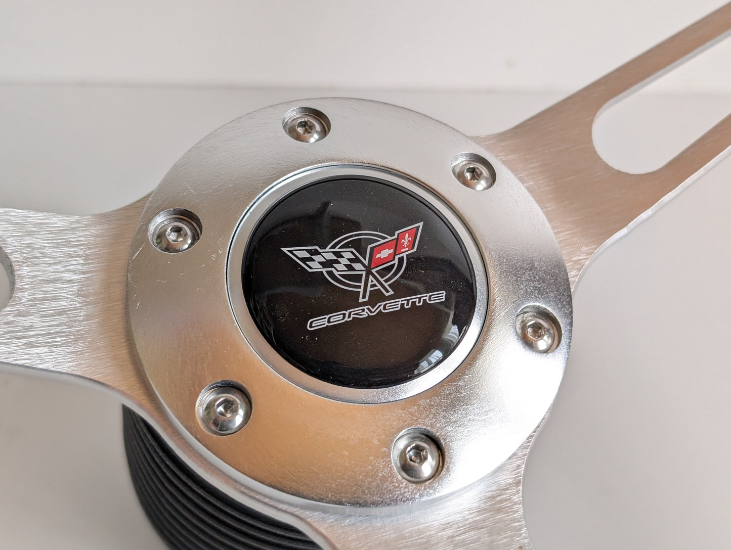 Steering Wheel For Chevrolet Corvette C3 Chevy - Wooden Rim, Silver Spokes, Classic, Wood 380mm