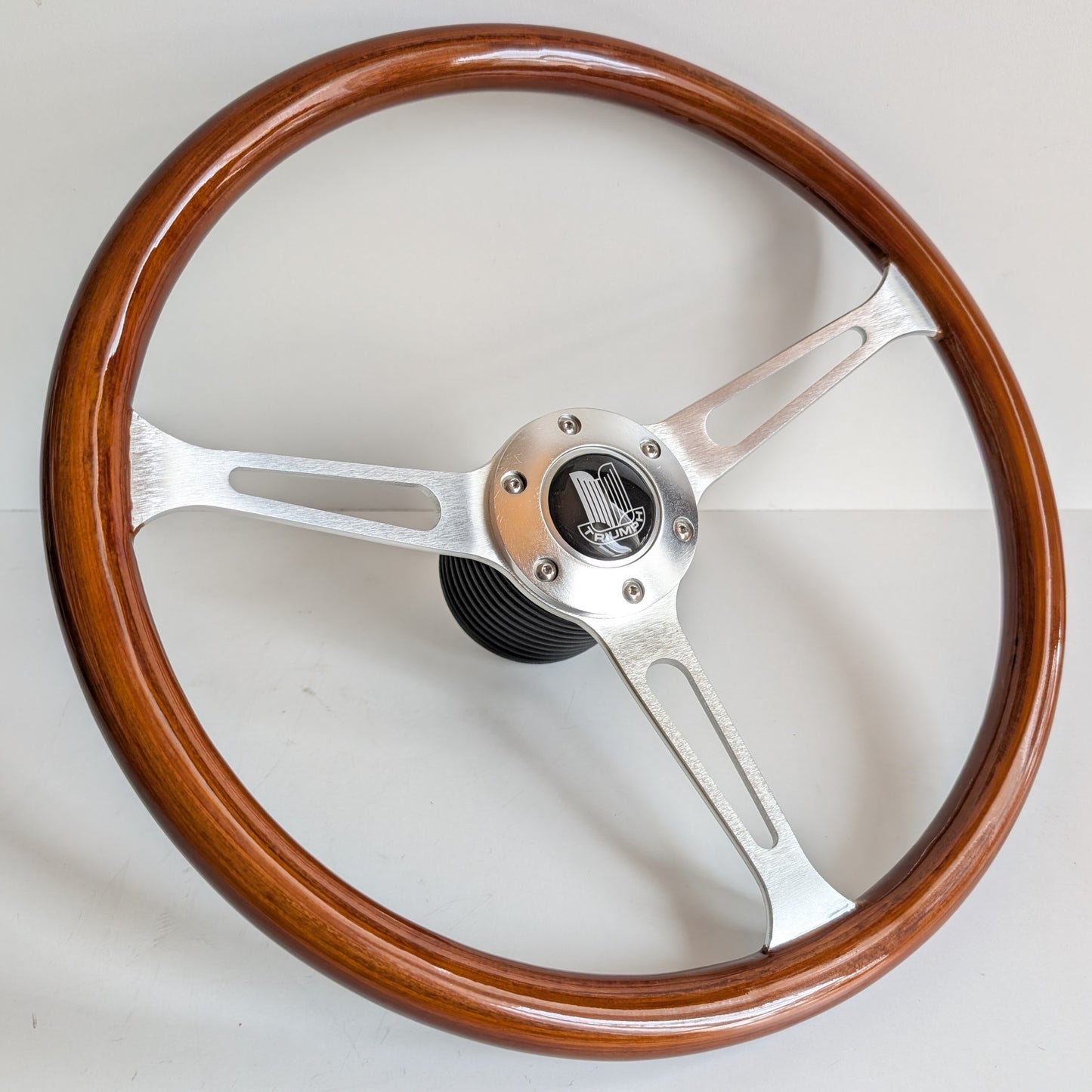 Steering Wheel For TRIUMPH 2500 P.I. PI Dolomite Stag - Wooden Rim, Silver Spokes, Classic, Wood 380mm