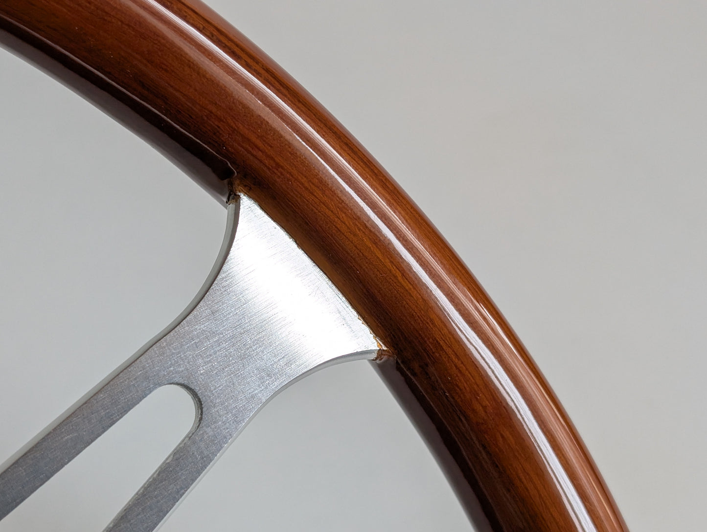 Steering Wheel For Chevrolet Corvette C3 Chevy - Wooden Rim, Silver Spokes, Classic, Wood 380mm