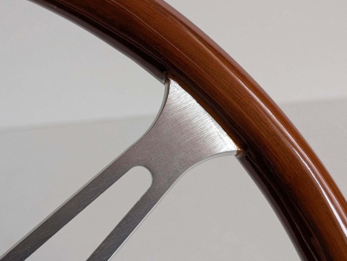 Steering Wheel For Chevrolet Corvette C3 Chevy - Wooden Rim, Silver Spokes, Classic, Wood 380mm