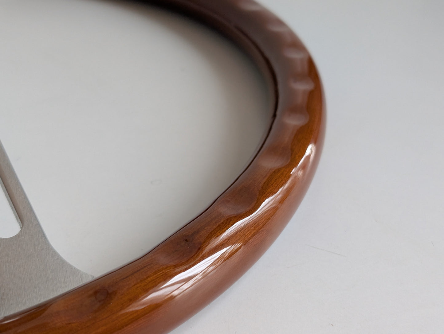 Steering Wheel For Chevrolet Corvette C3 Chevy - Wooden Rim, Silver Spokes, Classic, Wood 380mm