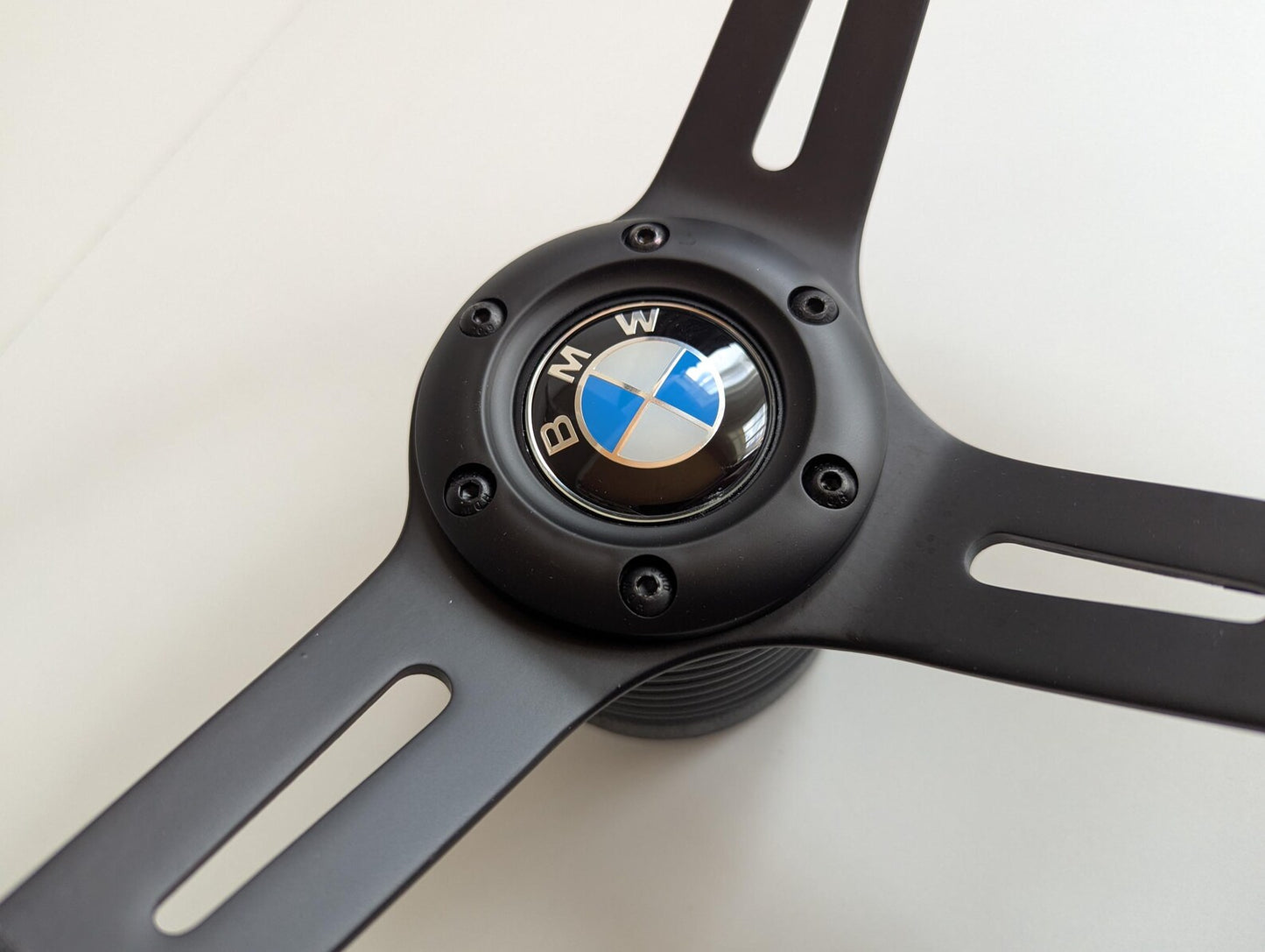 Steering Wheel For BMW Z3 E36 E38 E39 1996-1999  Wood , Flat Bottom, Black Matte Spokes, Sport Design,Wooden 350 mm