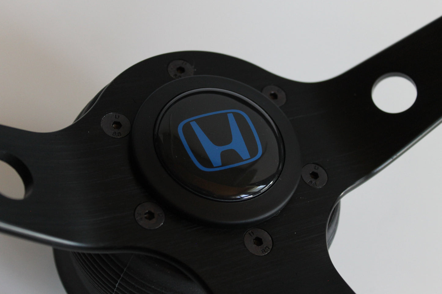 Steering Wheel For Honda Prelude CRX Del Sol Civic Accord (1993-2000) - Blue, Red, Alcantara Leather, Suede, Deep Dish, 350 mm