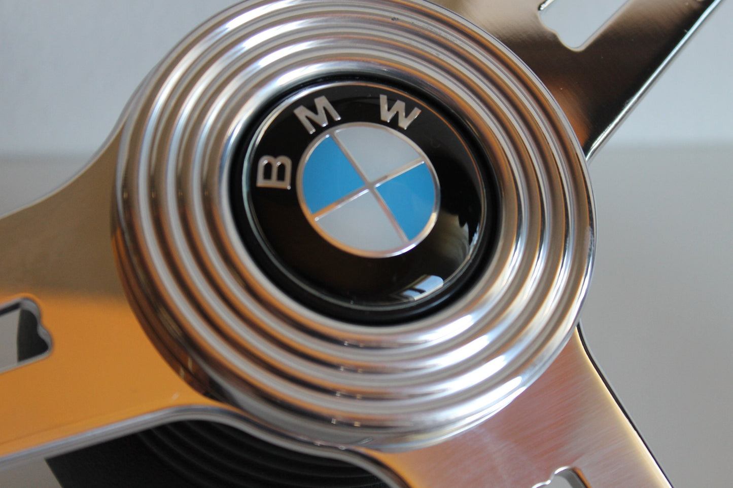 Steering Wheel For BMW E24 E28 E30 E32 E34 1986-1992 - Luisi OEM, Solid Wood, Premium, Vintage, Classic Style, Chrome Spokes, 390 mm