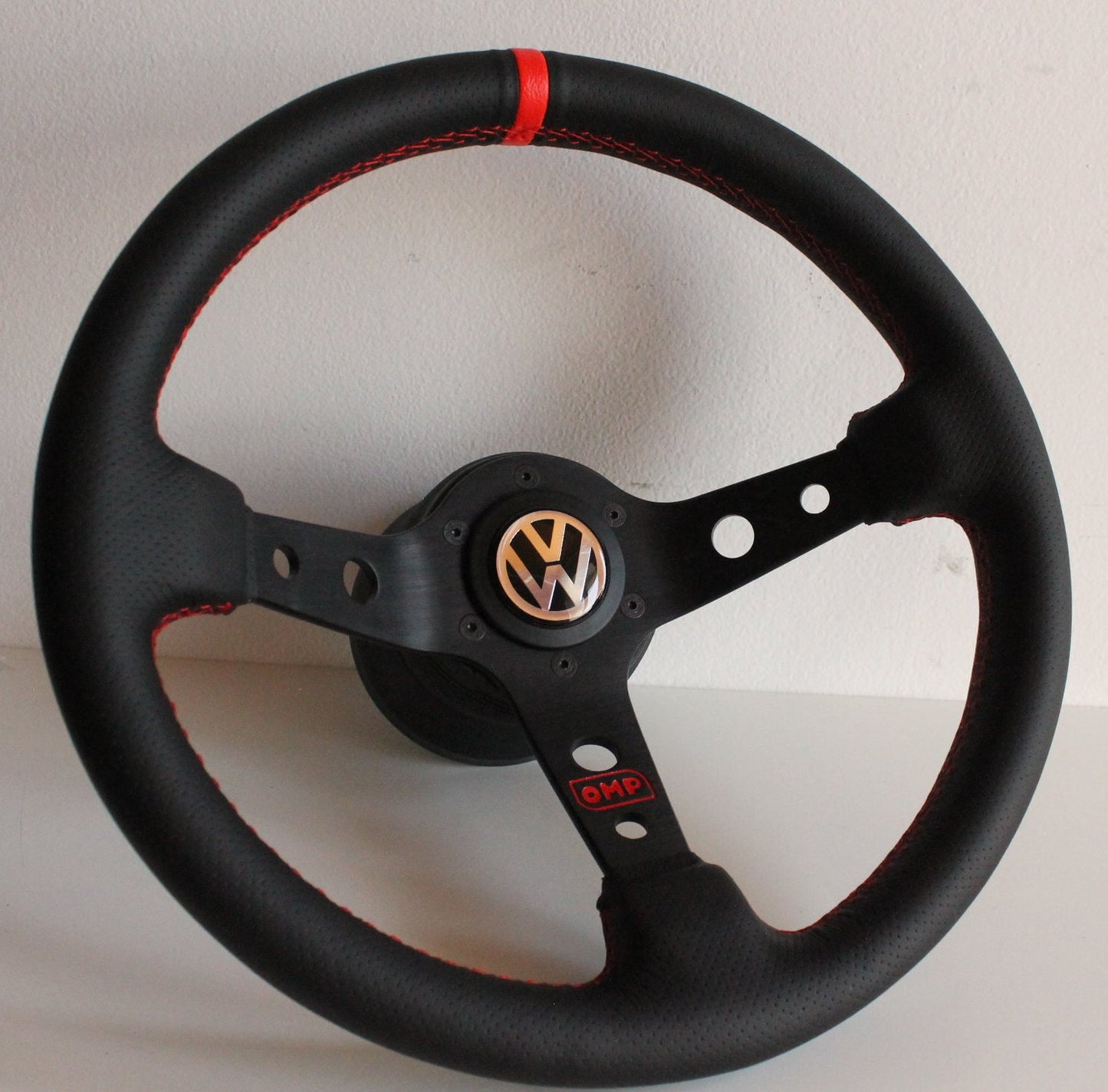 Steering Wheel For VW T4 Bus Multyvan Caravelle - Deep Dish, Perforated Leather, Red, Blue, Yellow, Green, 350mm