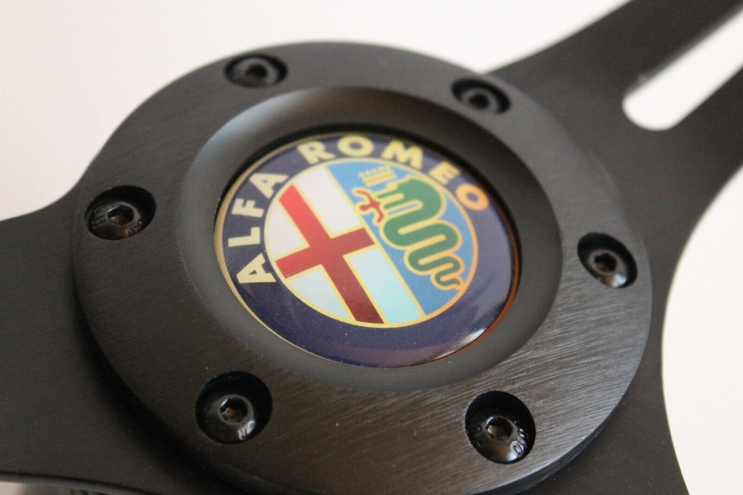 Steering Wheel For Alfa Romeo Alfetta Gulietta GTV 6 GTV 2000 - Solid Wood, Black Trim, Vintage, Black Spokes, 350 mm