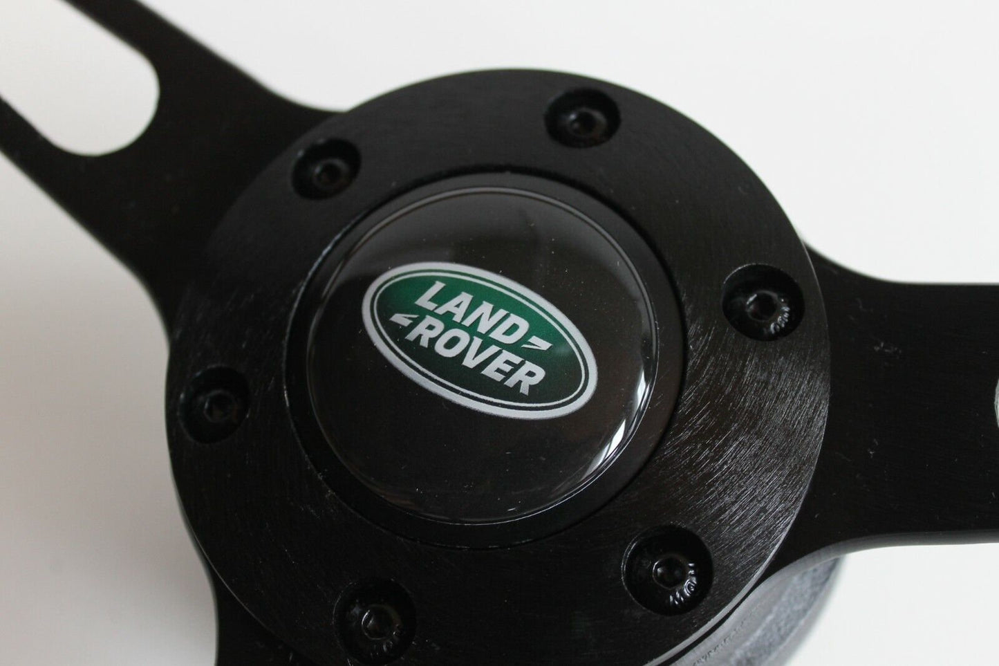 Steering wheel fits for Land Rover / Range Rover  (1983-1985) - 380mm Wooden Rim, Black Trim & Black Spokes