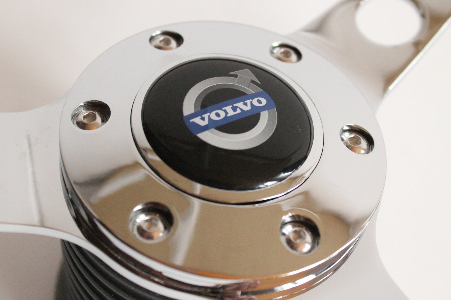 Steering Wheel For VOLVO 1800 1800ES - Wooden Rim, Chrome Spokes with Holes, Classic, Vintage Style, 380 mm