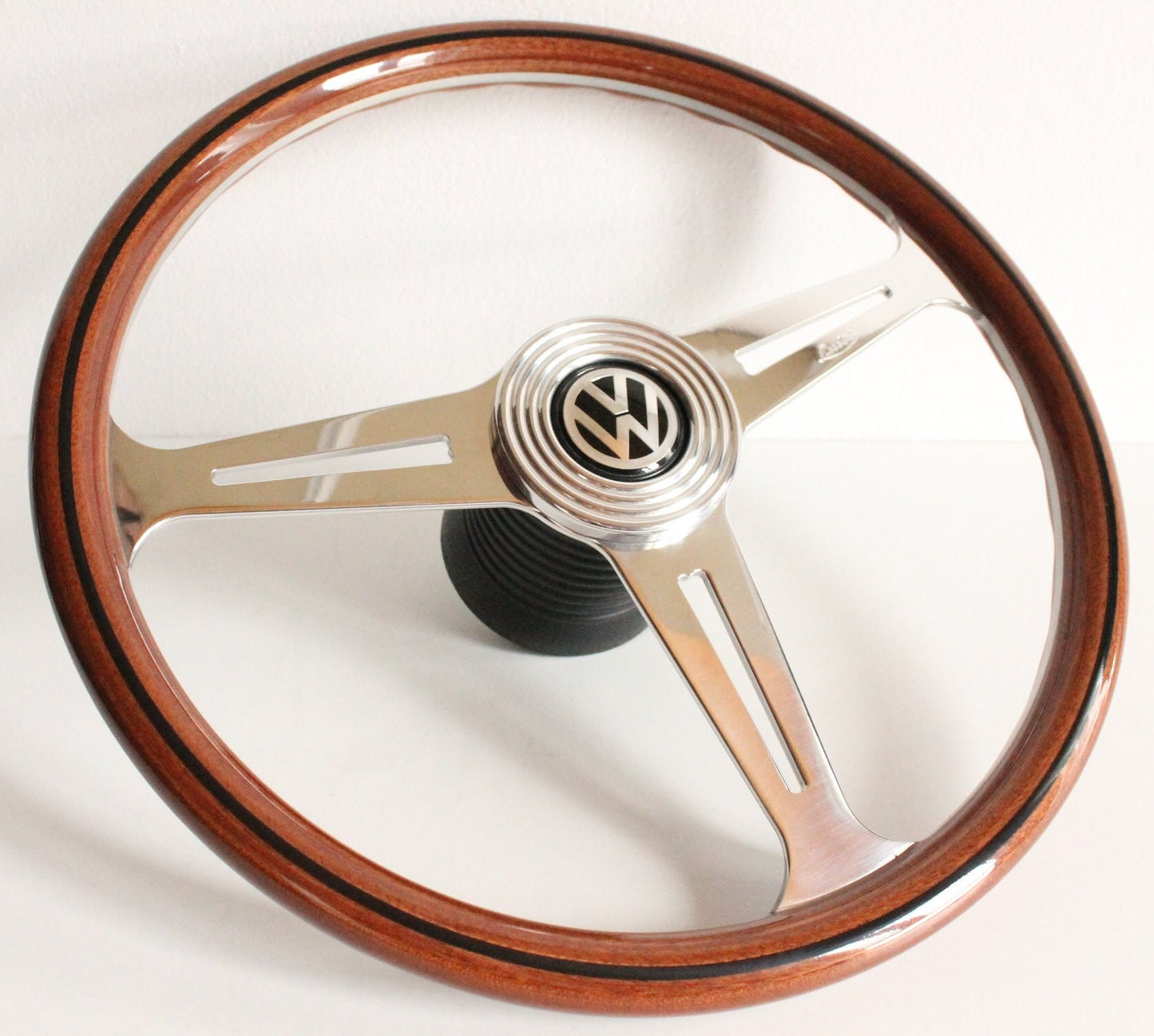 Steering Wheel For VW - Beetle 1200 1300 1302 1303 1600 (1970-1979) - Luisi OEM, Solid Wood, Premium, Vintage, Classic Style, Chrome Spokes, 390 mm
