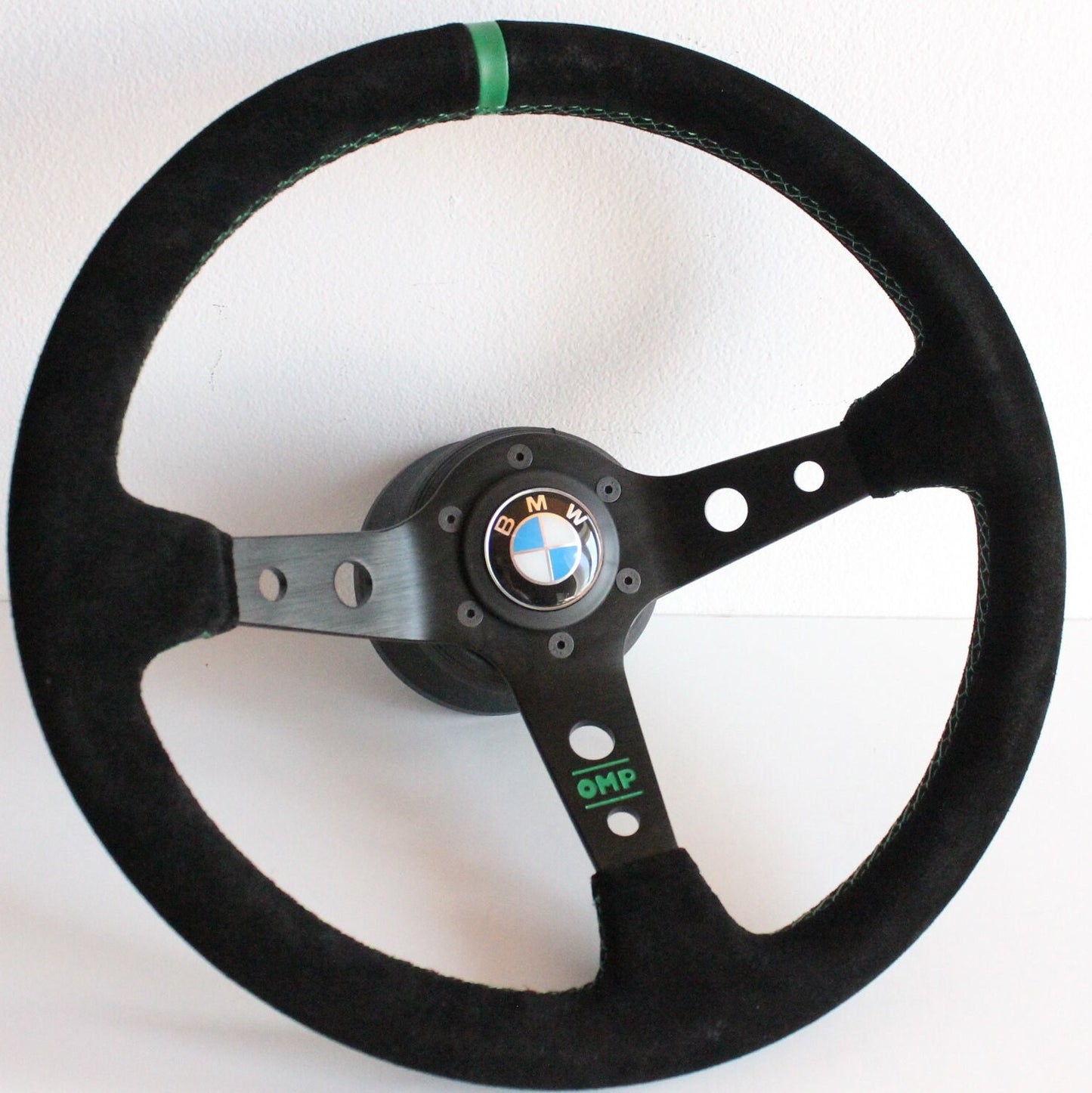 Steering Wheel For BMW E24 E28 E30 E34 (1986-1992) - Deep Dish, Alcantara Suede, Red, Blue, Yellow, Green, 350 mm