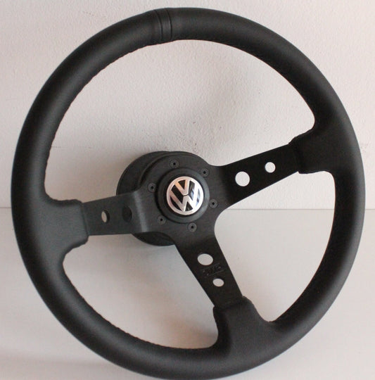 Steering Wheel For VW T4 Bus Multyvan Caravelle - Deep Dish, Perforated Leather, Red, Blue, Yellow, Green, 350 mm