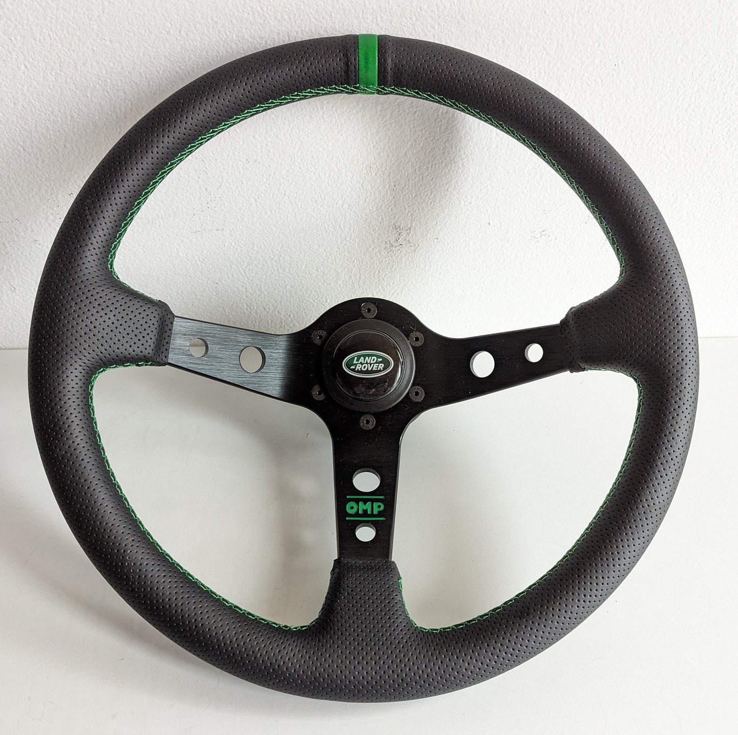 Steering Wheel For Land Rover / Range Rover 48 spline 2008-2015 - Deep Dish, Green Stitching, Sport Vision, 350 mm