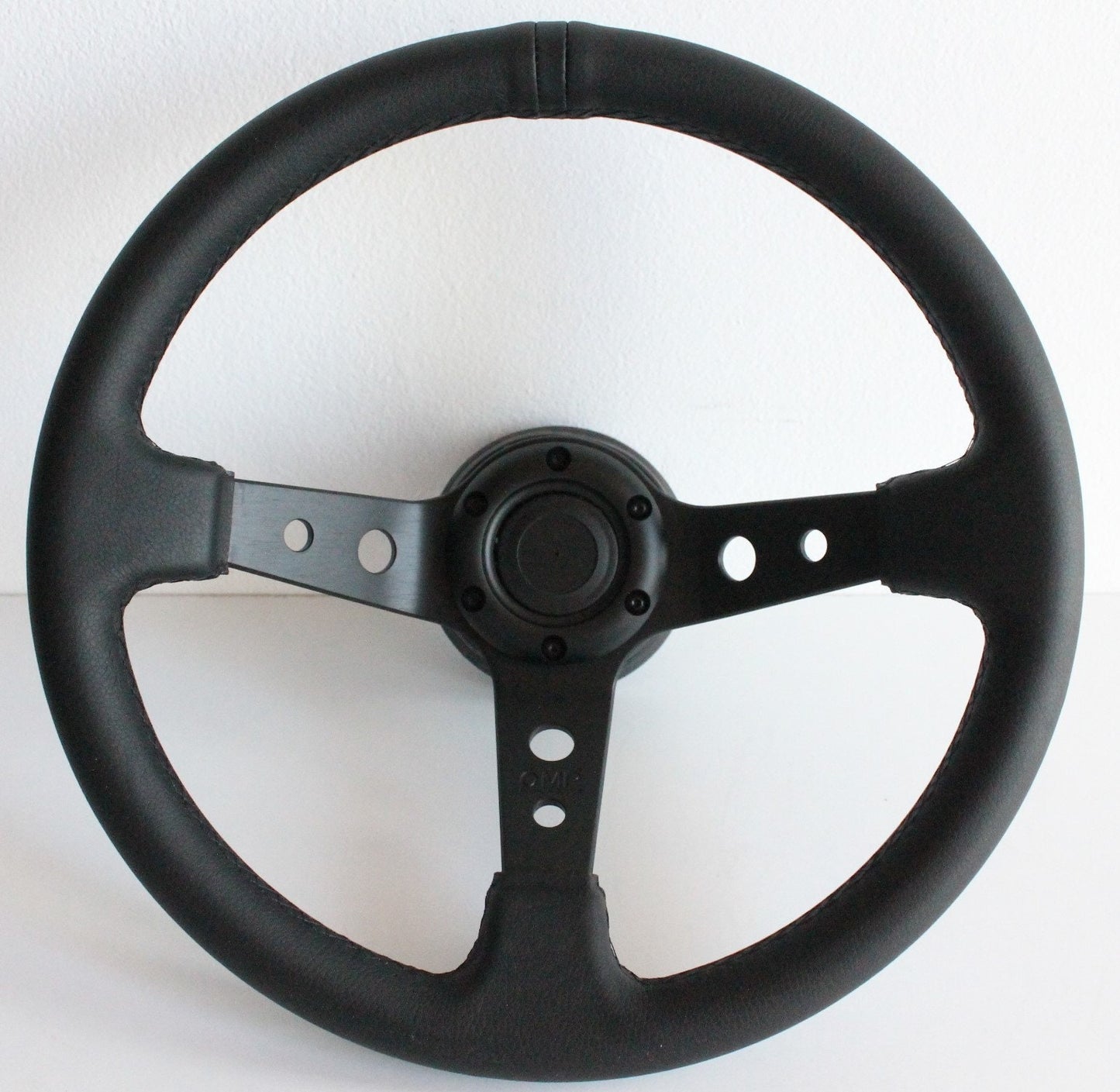 Steering Wheel For Subaru Impreza 1 Legacy 1800 Vivio - Deep Dish, Black Stitching, Black Spokes with Holes, Sport Vision, 350 mm