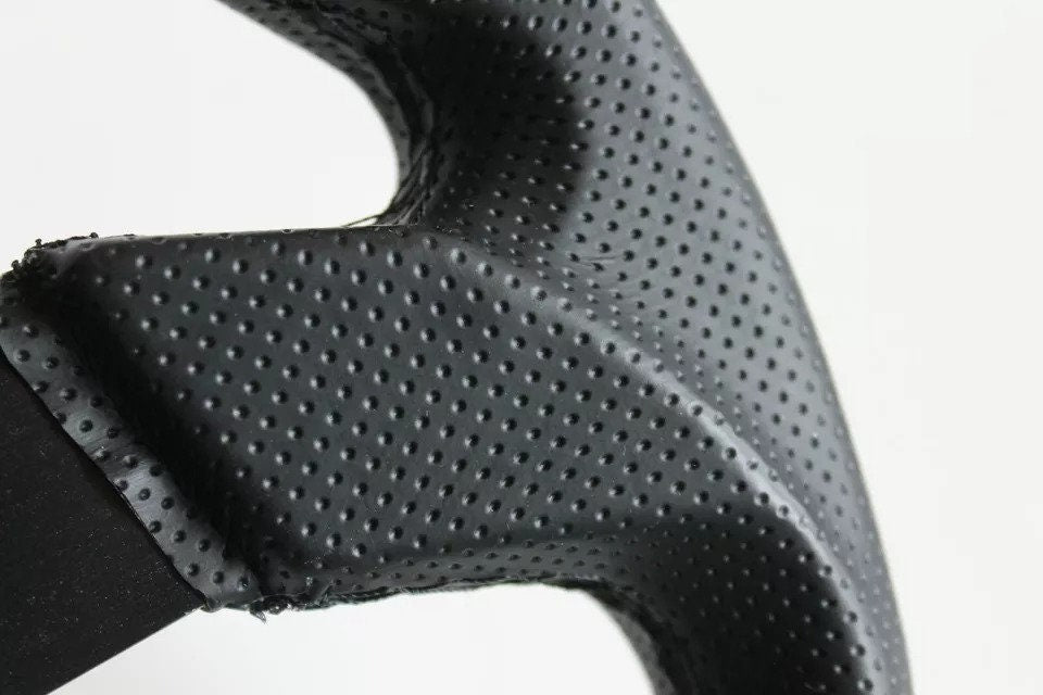 Steering Wheel For Nissan 200SX 240 300ZX Altima Maxima Pulsar Sentra - Perforated Leather, Black Stitching, Sport Vision