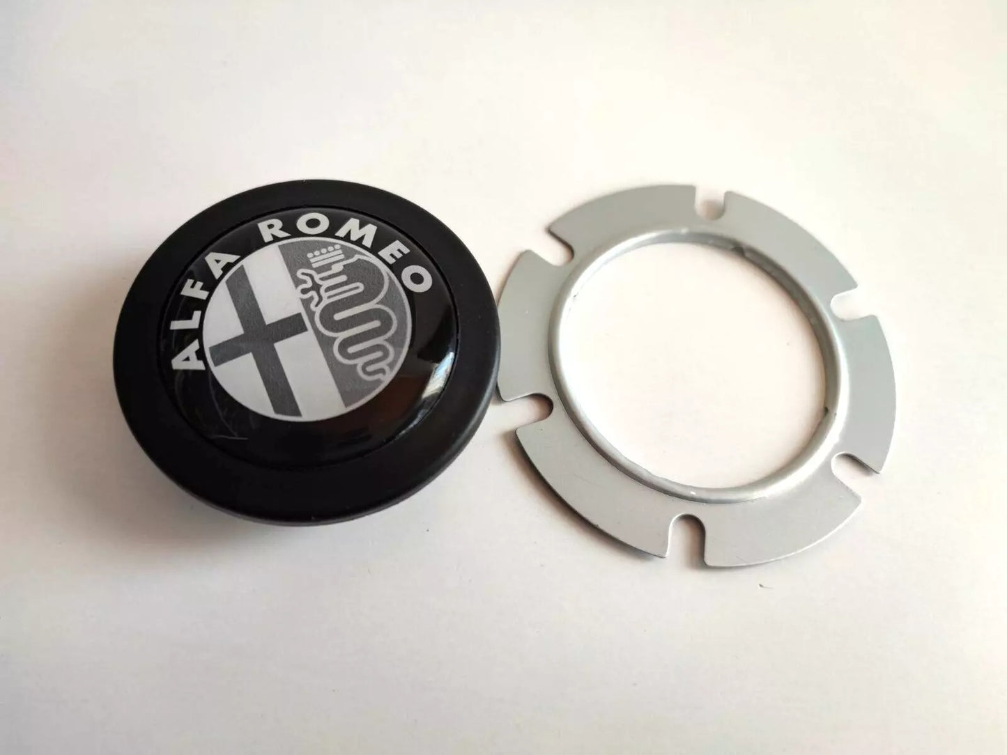 Horn Button Fits Alfa Romeo Grey Badge Fits MOMO RAID SPARCO NRG Sport Steering Wheel