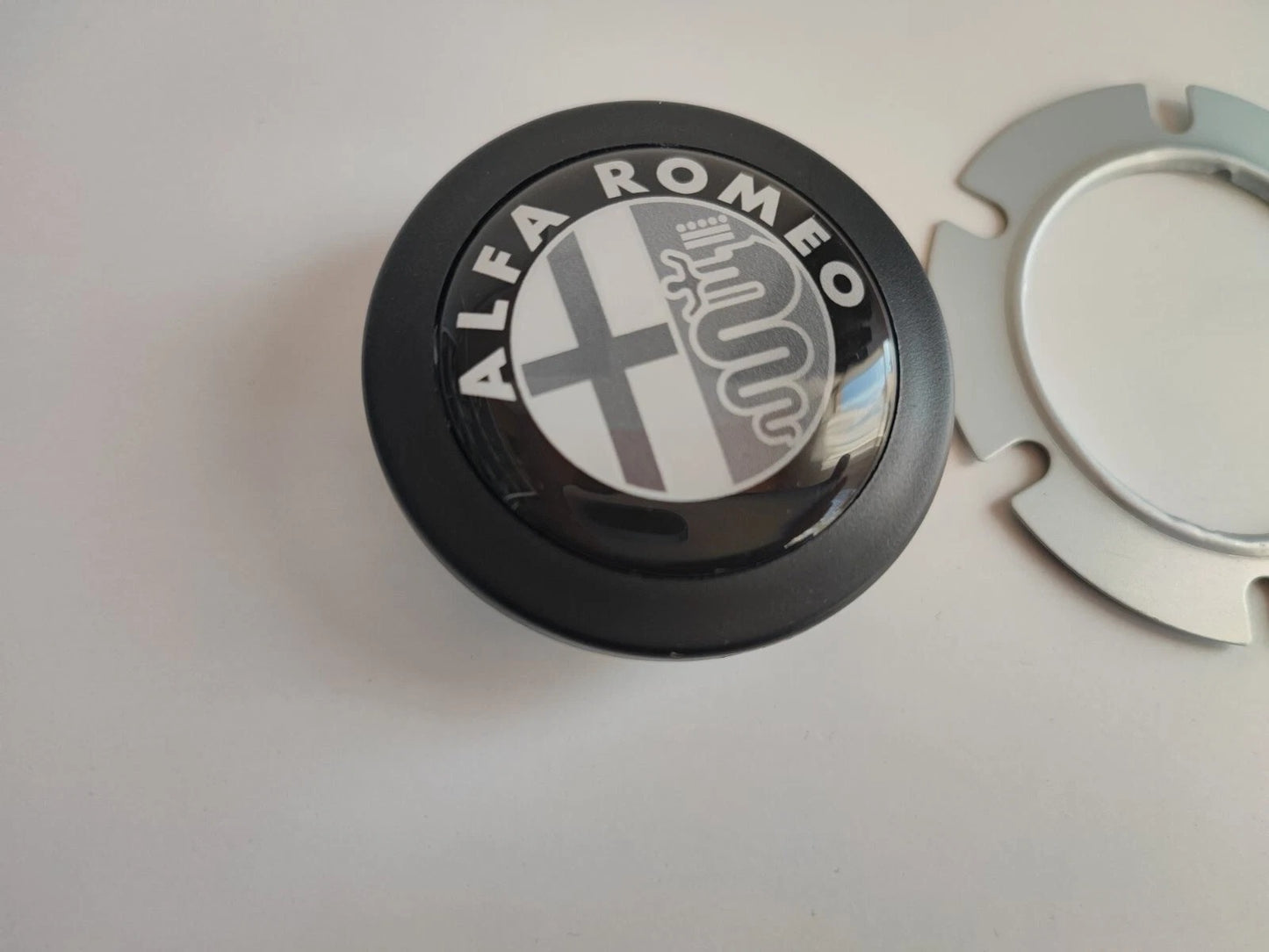 Horn Button Fits Alfa Romeo Grey Badge Fits MOMO RAID SPARCO NRG Sport Steering Wheel
