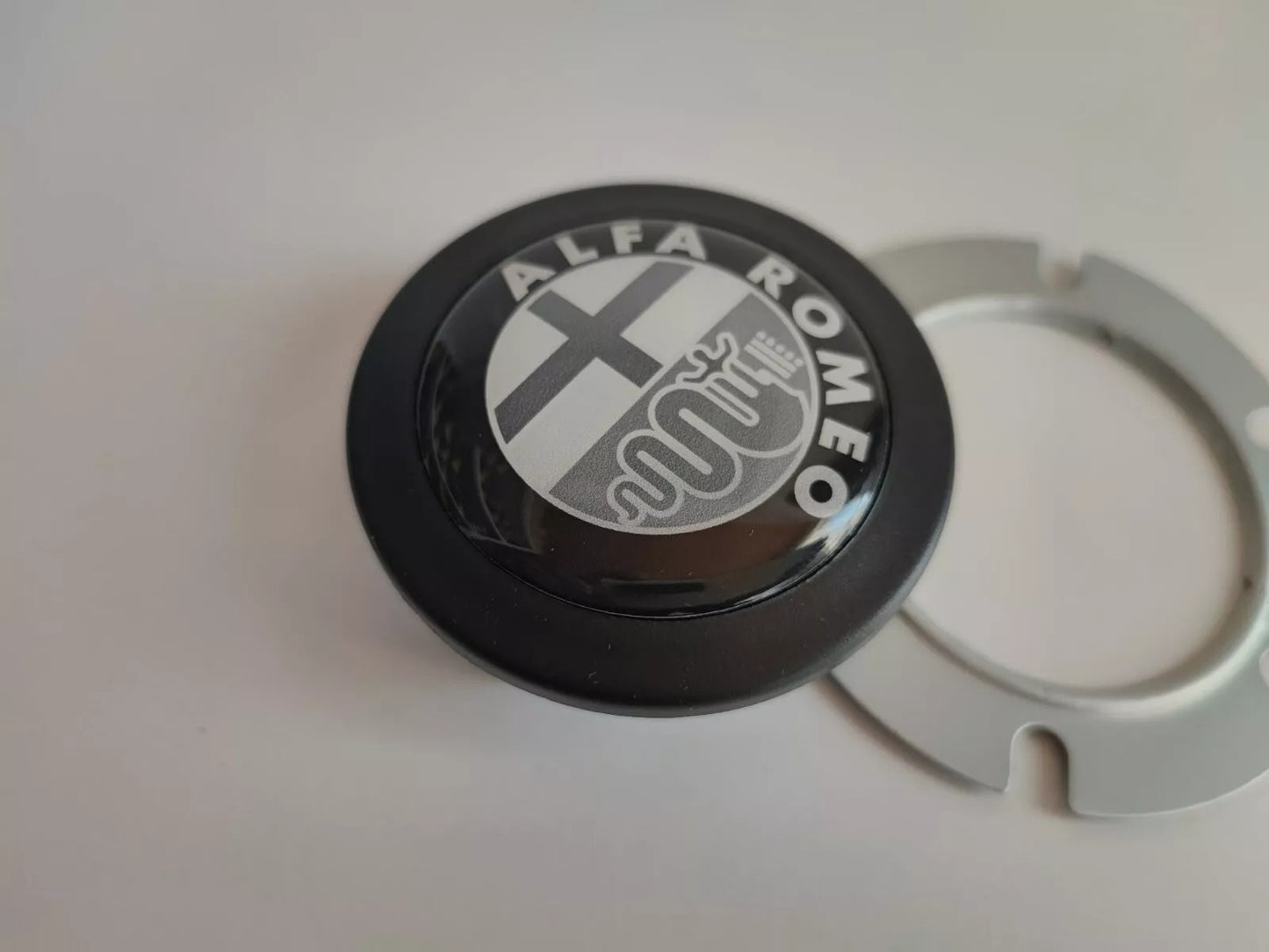 Horn Button Fits Alfa Romeo Grey Badge Fits MOMO RAID SPARCO NRG Sport Steering Wheel