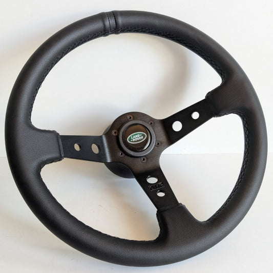 Steering Wheel For Land Rover 90 110 36 spline (2007-2015) - Deep Dish, Black Stitching, Sport Vision, 350 mm